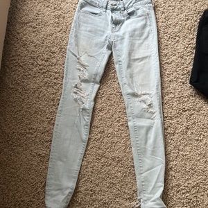 American Eagle Light Wash Ripped Jeans